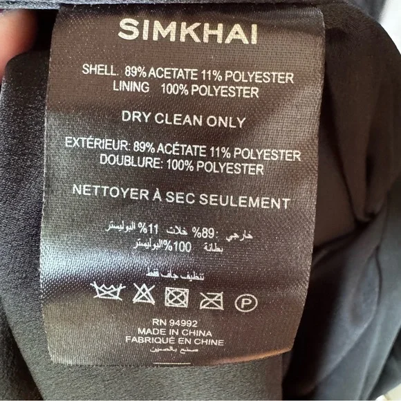 NWT•Simkhai•Hansel Ruched Satin Halterneck Gown•Black•Sz 2 - Picture 8 of 10